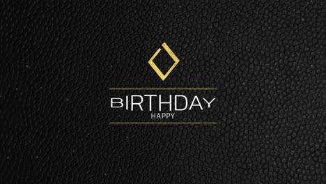 happy birthday with gold diamond on black pattern
