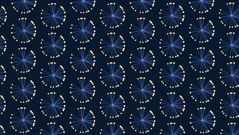 small circles pattern with blue lines and yellow dots