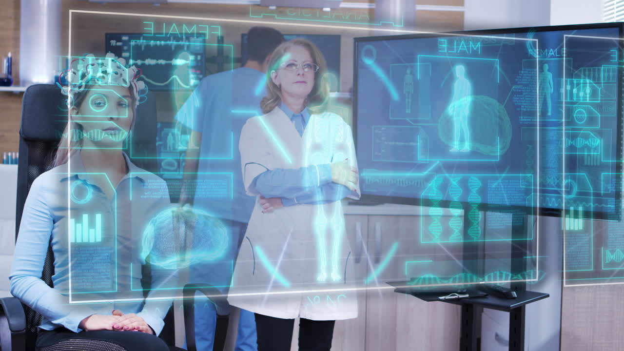 EEG brain research with doctor present