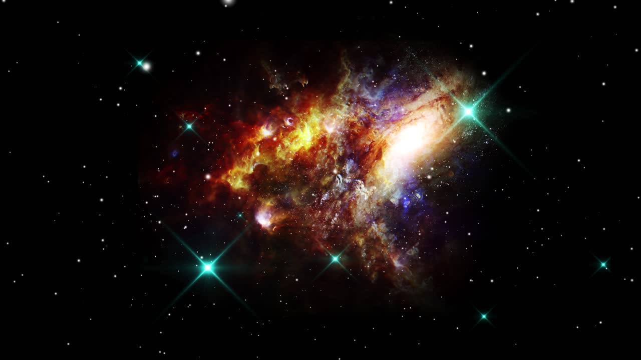 주위에 작은 먼지 먼지가있는 우주에서 발달하는 성운 구름