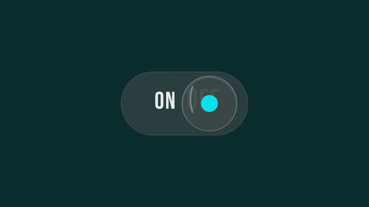 Digital Toggle Switch Moving from Off to On Position