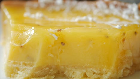 close-up of a delicious lemon tart