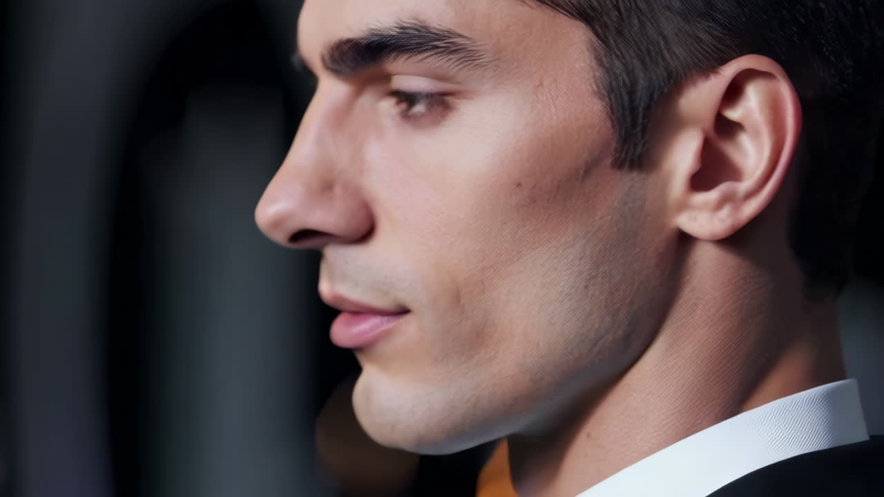 Il profilo di un uomo in primo piano