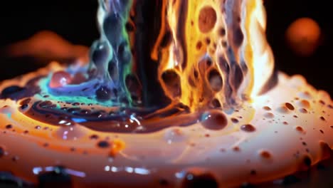 stunning visuals of fluid dynamics: a captivating display of colorful liquids interacting and creating intricate patterns and textures in motion