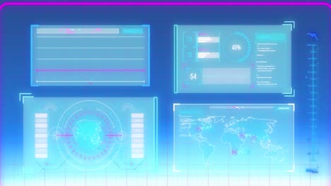 Animation of data processing on interface