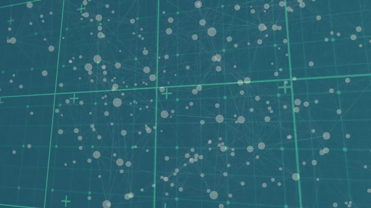 녹색 배경에 연결 네트워크의 애니메이션