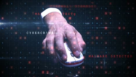 hand of hacker using computer