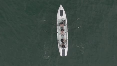 atlantic rowing boat challenge aerial drone shot