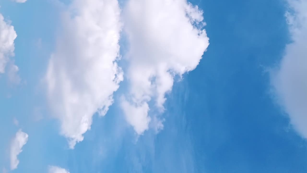 맑은 날 여름에 푸른 하늘에 푹신한 구름의 원활한 루프