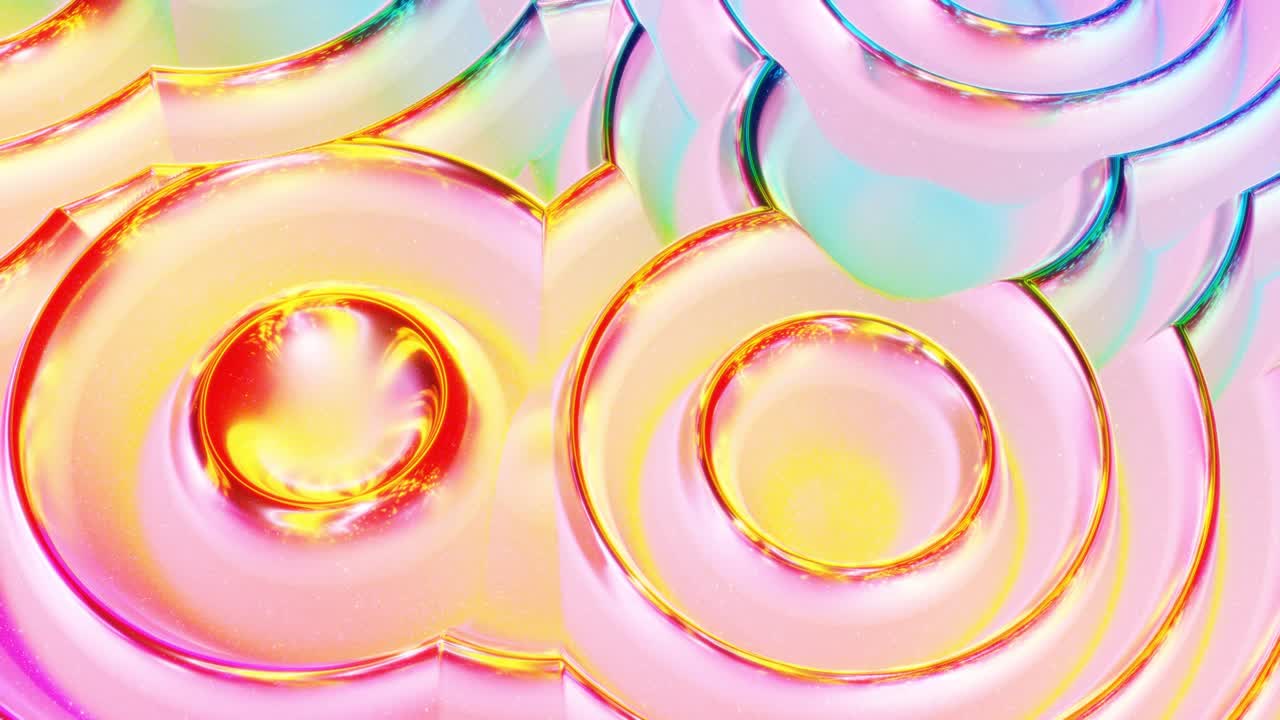 모양, 그라디언트 색상 및 흐름 파동이있는 액체의 아름다운 iridescent 파동 표면, 무지개 반이고 매트 액체, 부드러운 부드러운 애니메이션으로 창의적인 밝은 bg.