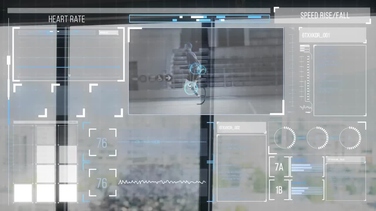 animación digital de la interfaz digital con el procesamiento de datos deportivos