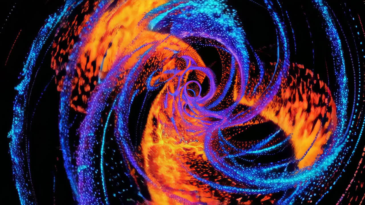 Abstract Spiral Vortex of Neon Colors