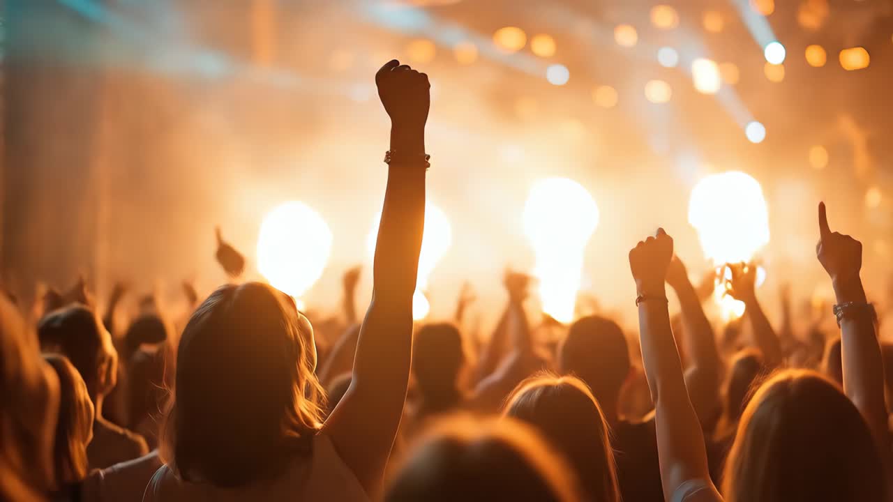 Una folla entusiasta a un concerto