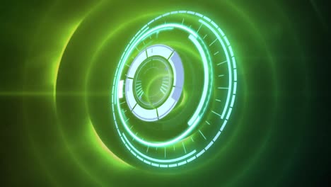 animación del escaneo del alcance sobre los círculos verdes