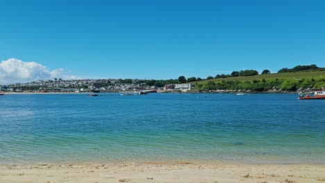 view from daymer bay of padstow, cornwall, uk