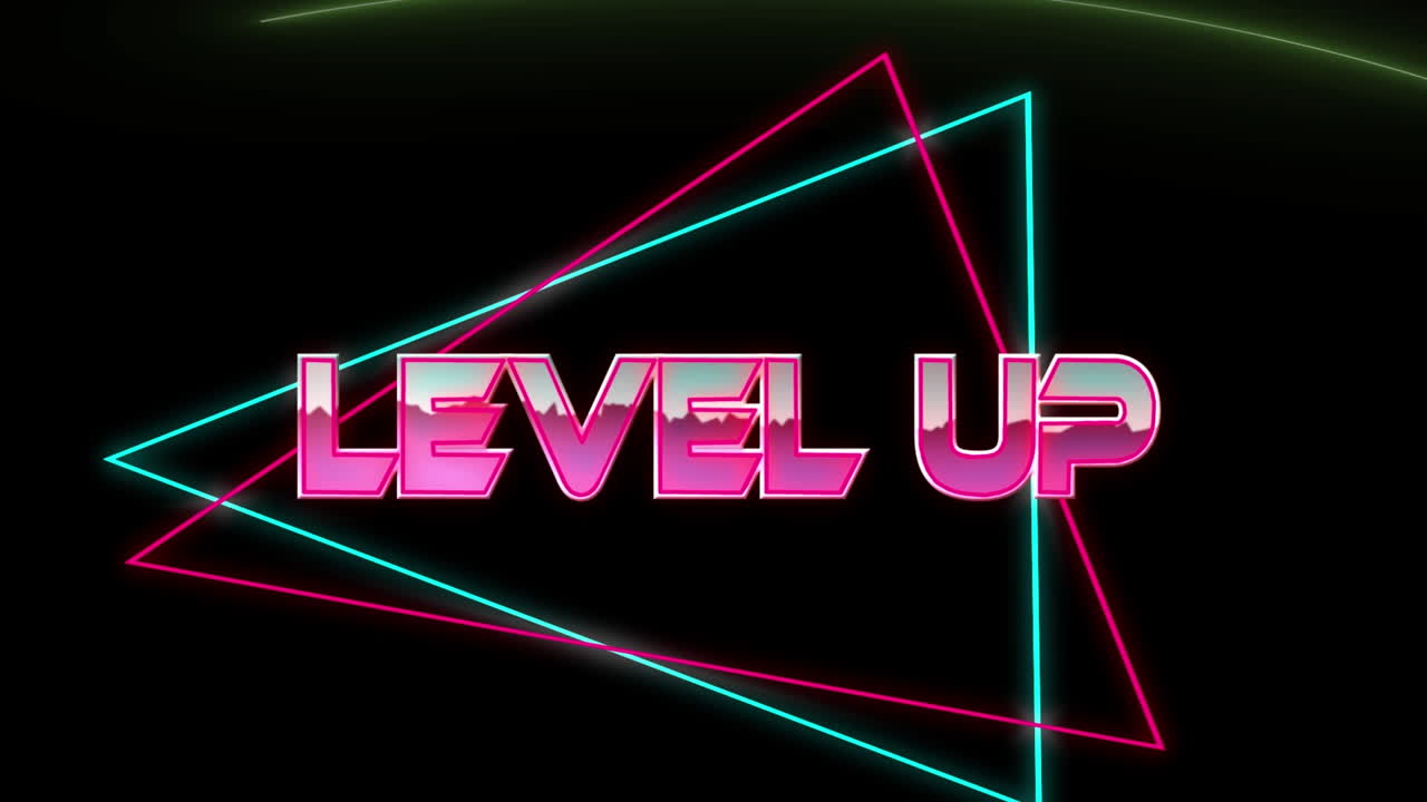 animación del texto de nivel superior sobre las formas