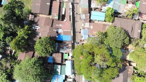 arial shot of an urban township area in yangon myanmar