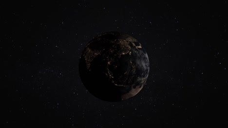 Planeta-Tierra-Girando-Flotando-A-Través-Del-Espacio-Vía-Láctea-Ciencia-Galaxia