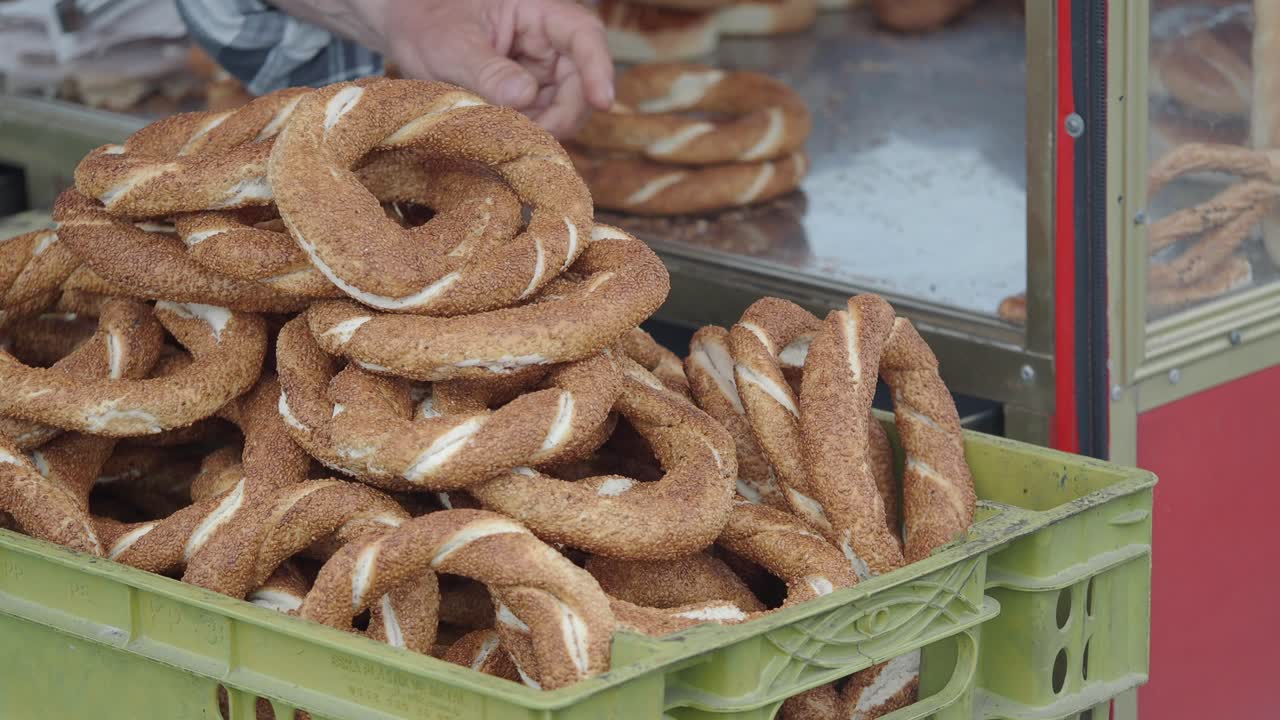 Turkish Bagels at a Street Vendor