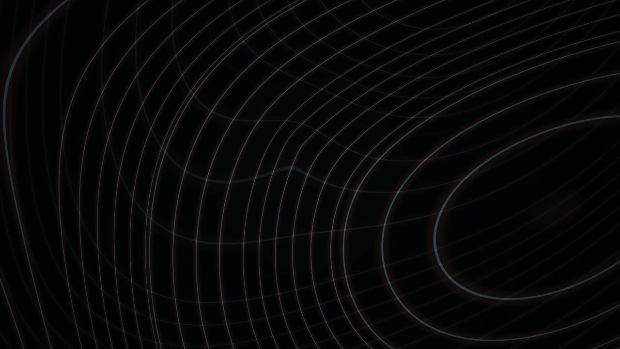 Abstract Glowing Concentric Oval Lines Expanding on Dark Background