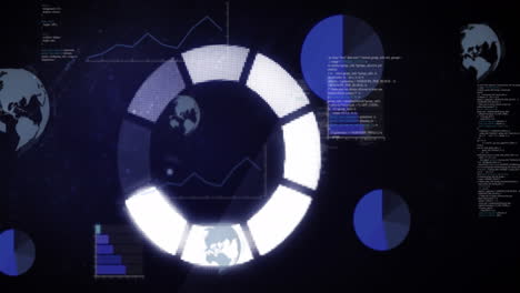 animación del anillo de carga de datos sobre un fondo negro