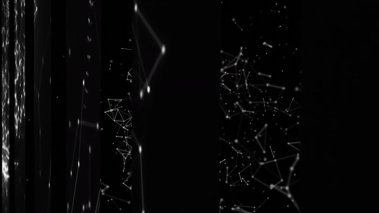 Animation of moving shapes on black background