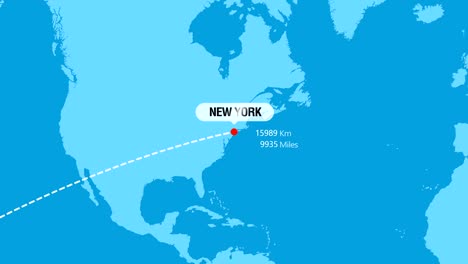 sydney to new york flight travel route