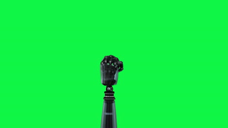 animación de la mano del robot sobre un fondo verde