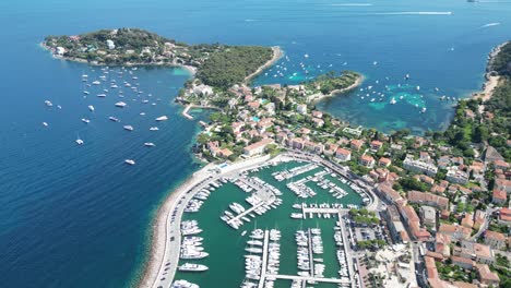 Marina-and-town-Beaulieu-sur-mer-France-reveal-drone,aerial