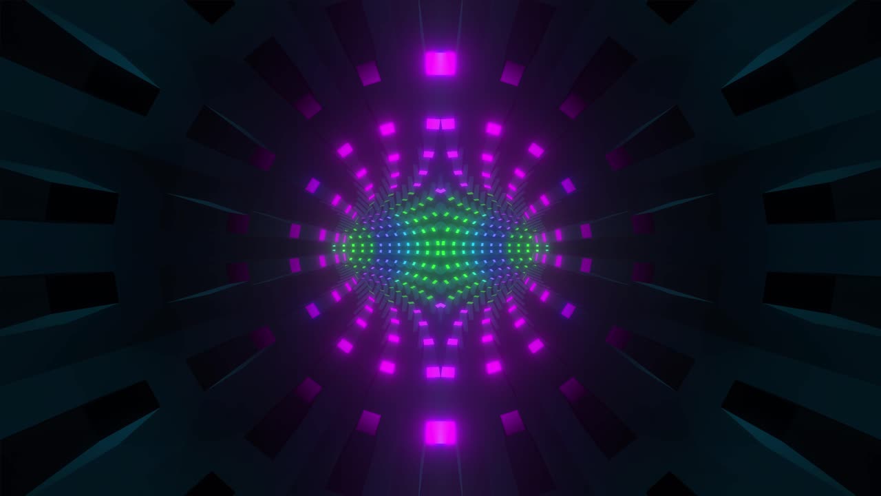 Visualizzatore a tunnel neon luminoso