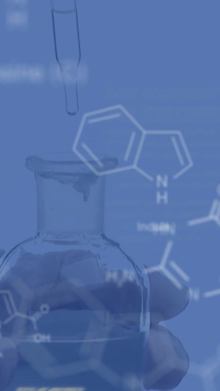 Animation of scientific data processing over scientist in laboratory