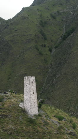 ancient tower in the caucasus mountains