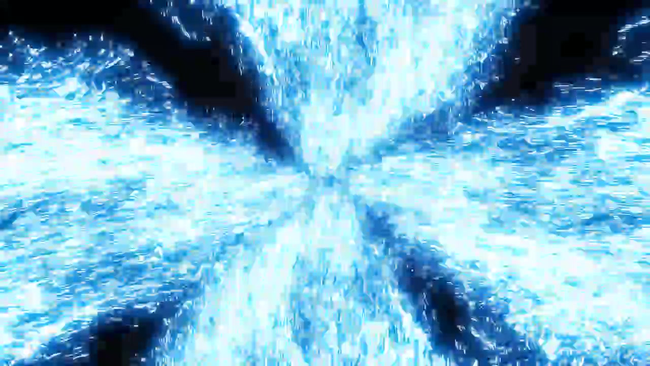 Explosion de particules lumineuses bleues abstraites sur fond noir
