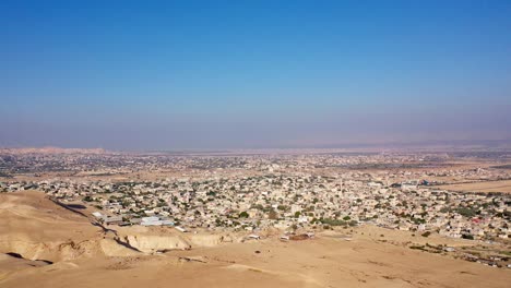 aerial view over jericho city in palestine territory panorama