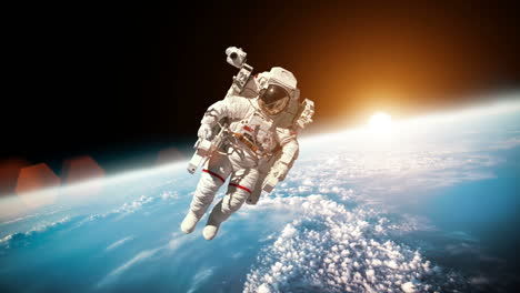 Astronauta-En-El-Espacio-Exterior