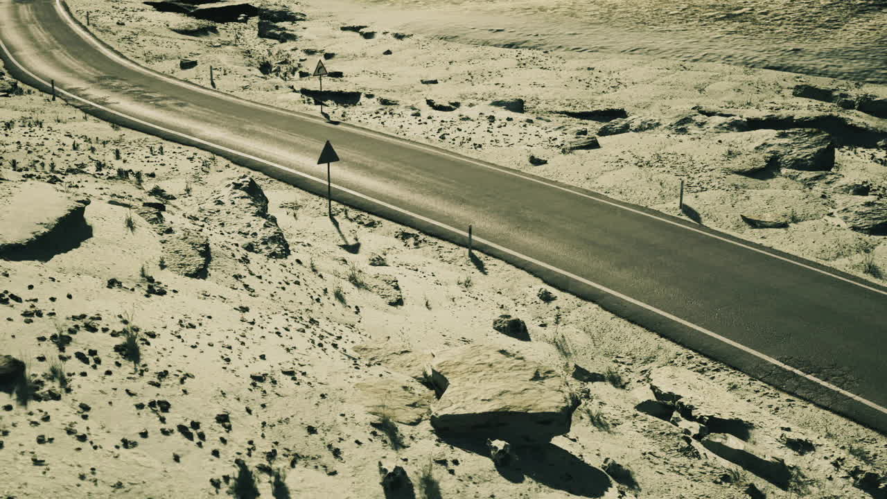 Road trip reflection expansive landscape with wandering traveler and shadows