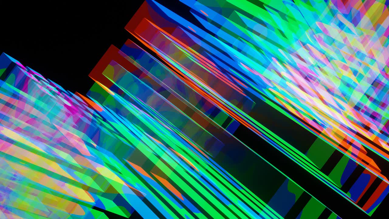 박동하는 다채로운 밝은 큐브. vj 루프