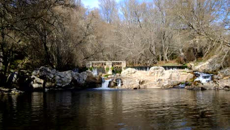 mountain river flowing in rainforest around the villages of la vera in extremadura