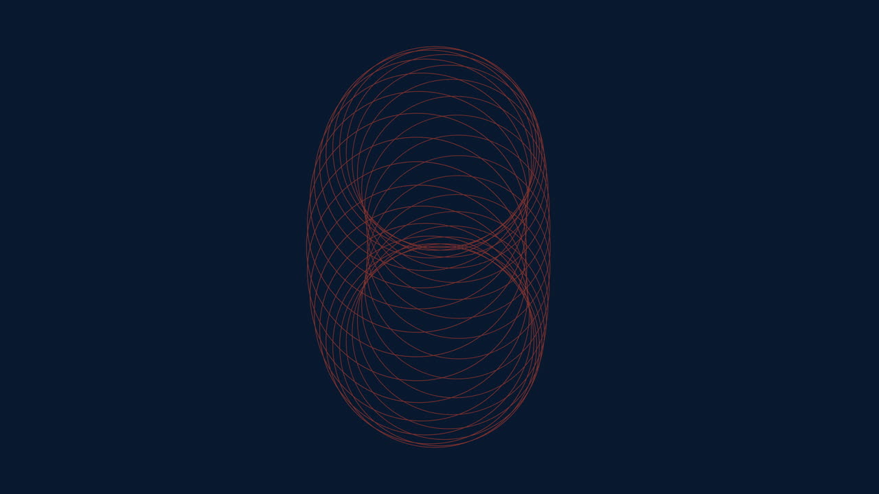 Red abstract geometric shape on dark space