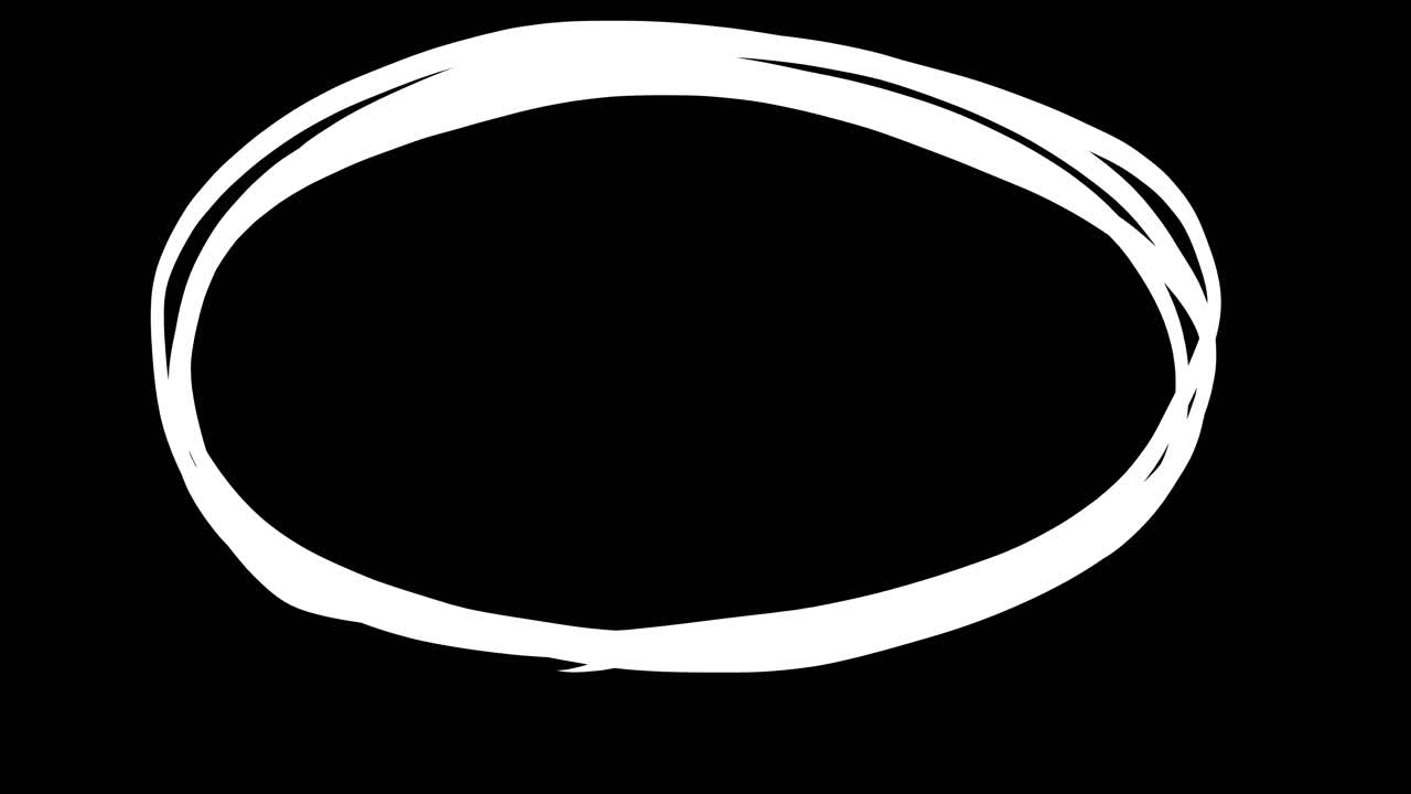 Animated Hand Drawn Scribble Circle on Black Background