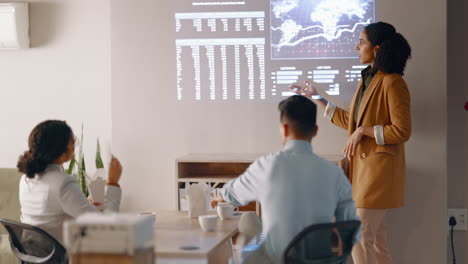 Business-presentation,-audience-and-woman-speech