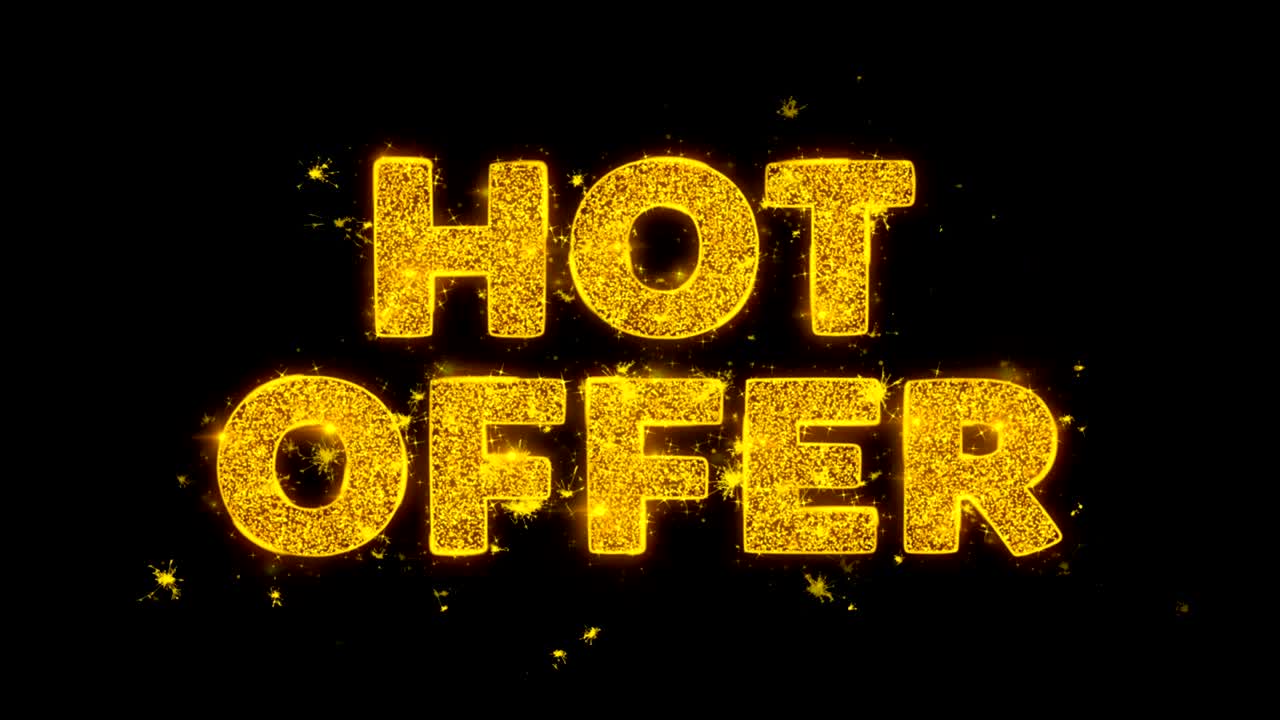 뜨거운 제안 텍스트는 검은 바탕에 입자를 불꽃으로 만니다.