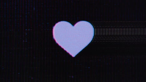 símbolo de glitching en forma de corazón, estilo analógico crt vhs, corazón retro, hermoso gráfico del día de san valentín