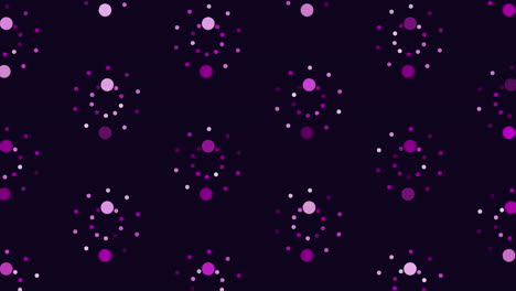seamless neon circles pattern with dots on black gradient