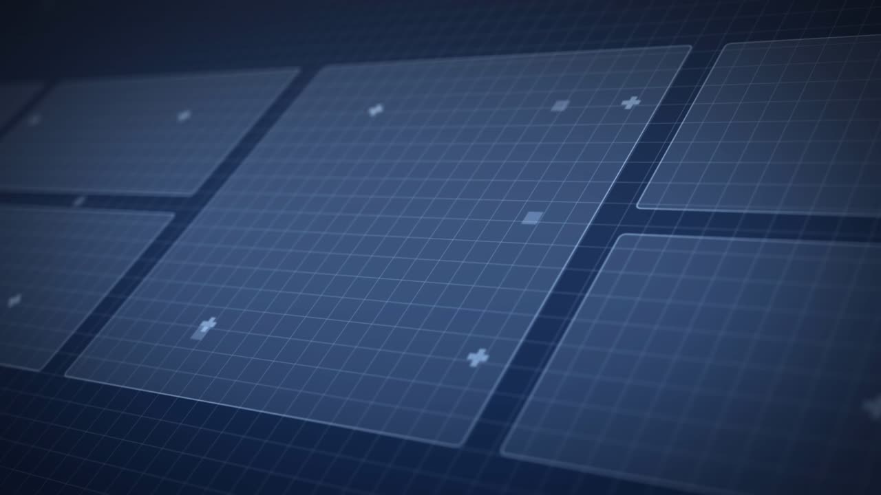 Animazione dell'elaborazione dati su sfondo blu