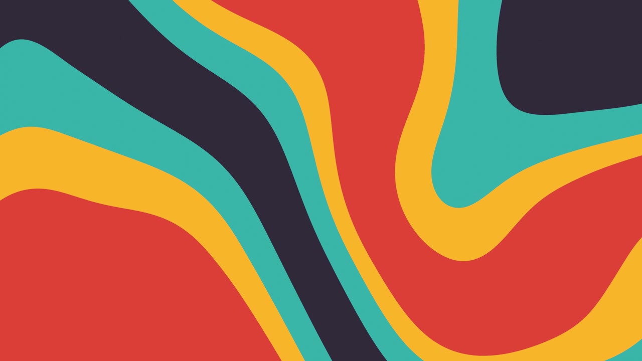 Colorful Abstract Retro Wavy Pattern with Fluid Organic Shapes