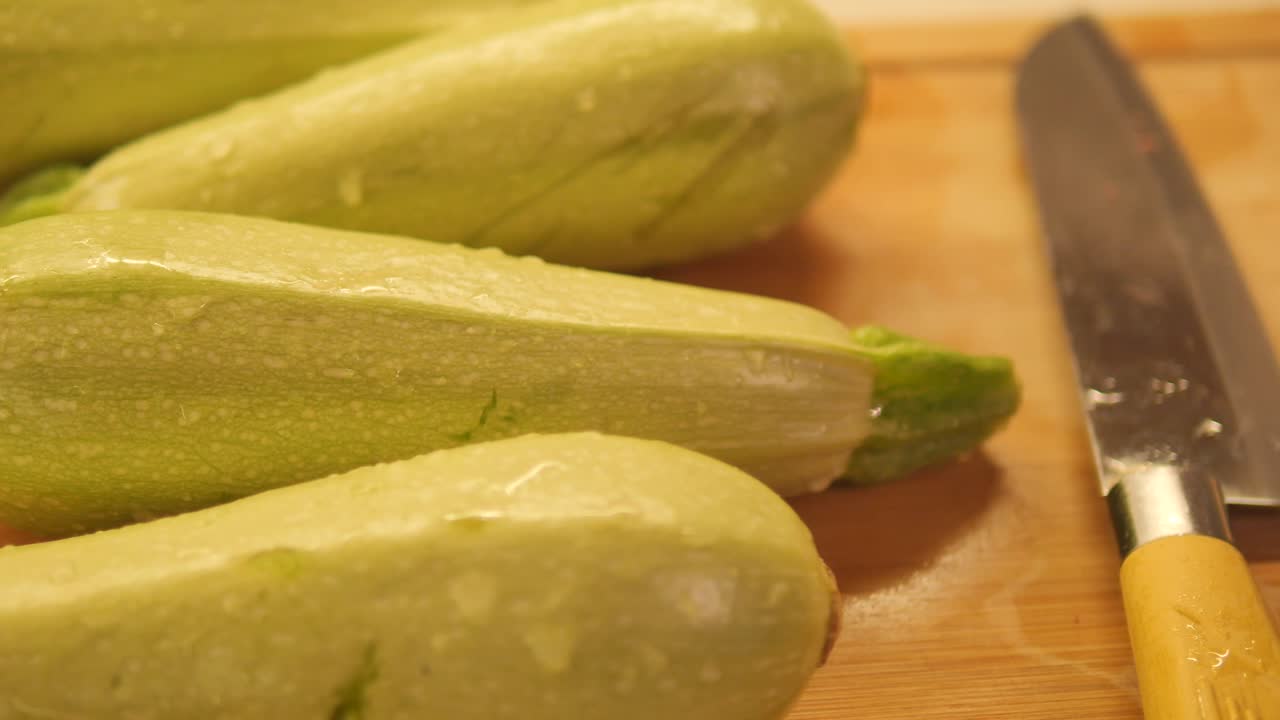 Fresh Zucchini on a Cutting Board