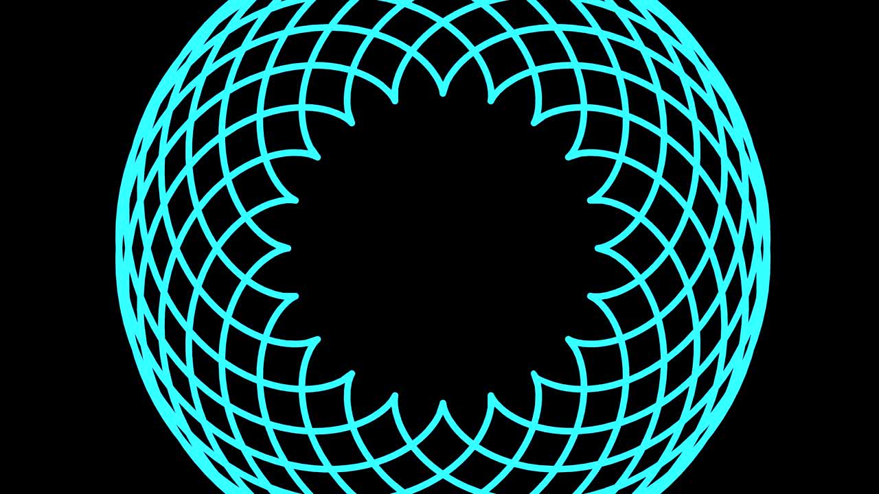 diseño gráfico que gira en el centro y aumenta el tamaño, para cubrir todo el fondo y desaparecer.