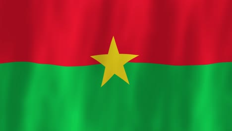 burkina faso flag country animation 3d symbol design waving in wind movement national patriotism world culture emblem banner star yellow red green west africa