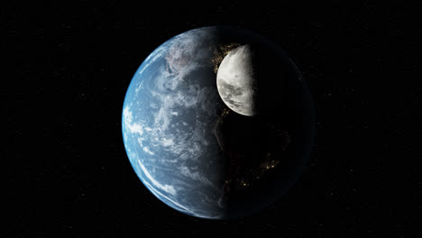 earth and moon in space